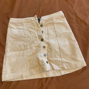 button down corduroy mini skirt